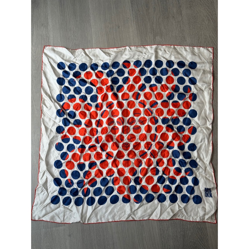 Stylish Red and Blue Polka Dot Scarf